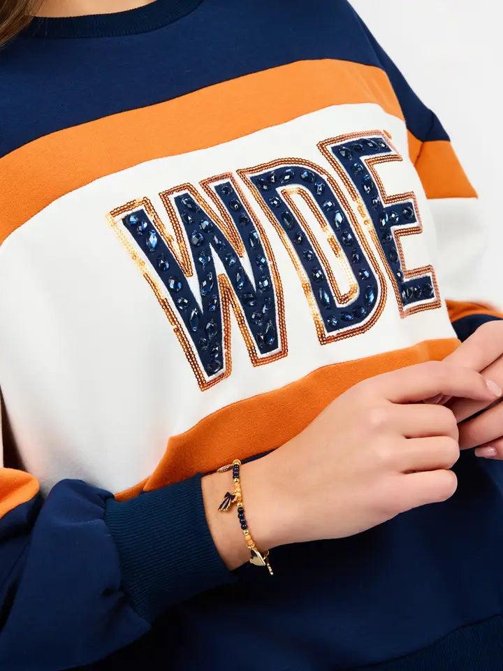 Mary Square Millie Sweatshirt | Auburn Stripe