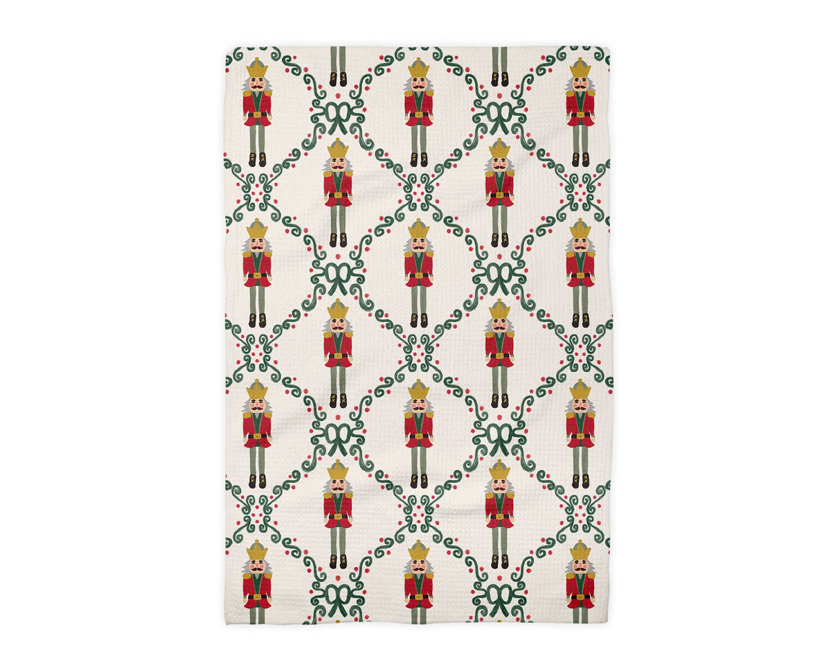 Nutcracker Red Bow Holiday Christmas Kitchen Towel Waffle