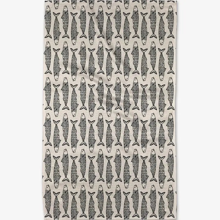 Geometry Fish Friends Tea Towel