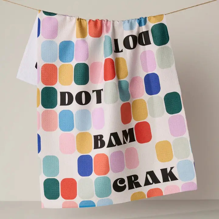 Geometry Tile Talk Tea Towel - Mahjong