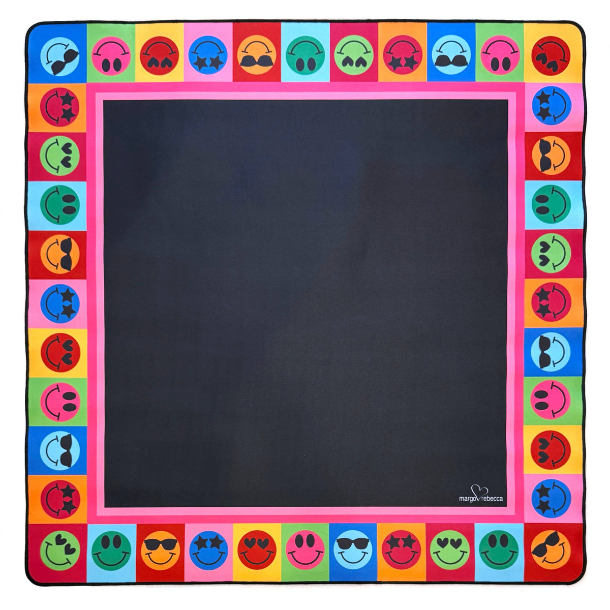 margo.rebecca - Black Smiley Faces mat