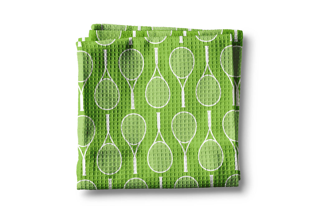 Tennis Racket Fitness Preppy Kitchen Towel Waffle Gift Team