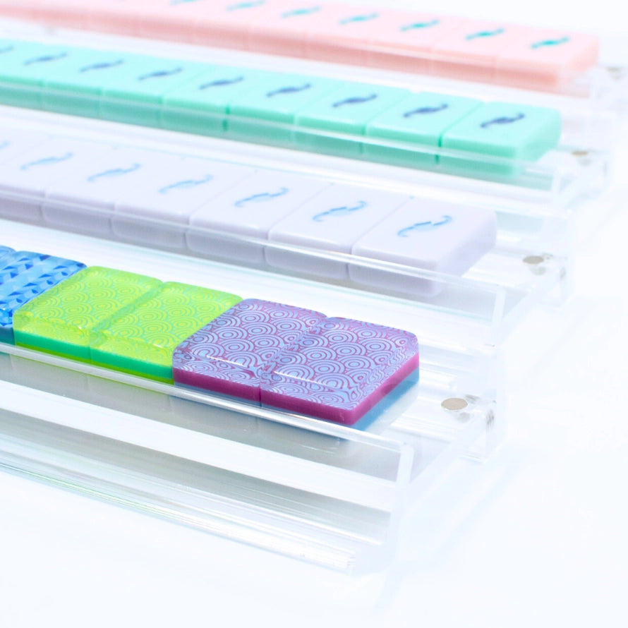 My Fair Mahjong - Premium Acrylic | 4 Racks + 4 Pushers - Clear