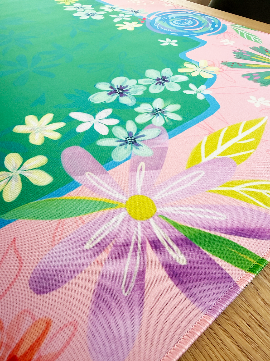 LIMITED EDITION - EttaVee "Happy Fleurs" Double-Sided Mahjong Mat PREORDER