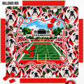 Football Bulldogs Red 31.5" with mat bag, Mahjong Mats Premium 3mm Neoprene