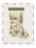 Green Toile Christmas Stocking 13 Mesh Needlepoint