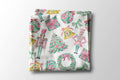 Nutcracker Pink Chinoiserie Christmas Kitchen Towel Waffle