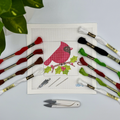 Cardinal with Holly Needlepoint Design (Christmas series)