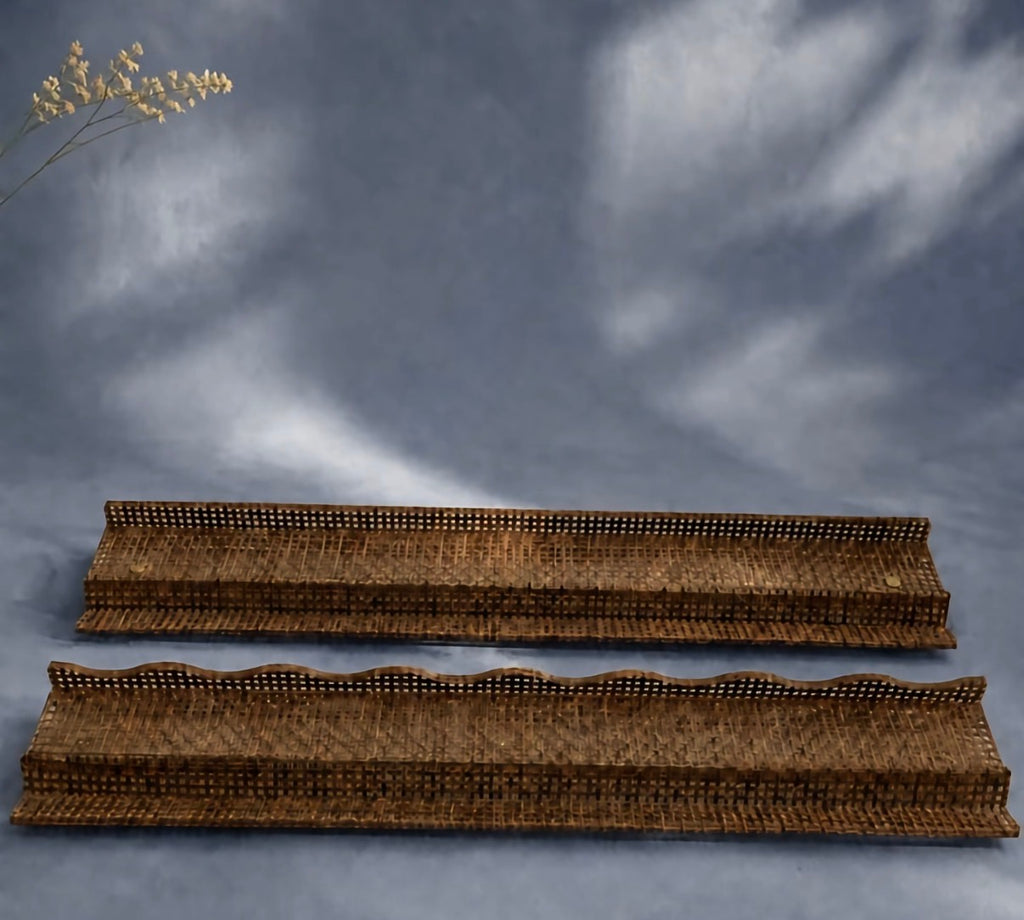 Tala- Shoreline Mahjong Rack & Wavy Pusher - Chocolate Woven Rattan PREORDER SHIPS Oct 2026