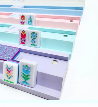 My Fair Mahjong - Premium Wooden | 4 Racks + 4 Magnetic Pushers Macaron Pink