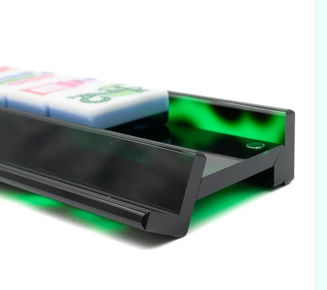 My Fair Mahjong - Premium Acrylic | 4 Racks + 4 Pushers - Malachite Dapple