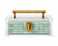 Tala- Royal Palm - Mahjong Tile Display Case - Brass & Raffia PREORDER SHIPS Oct 2026