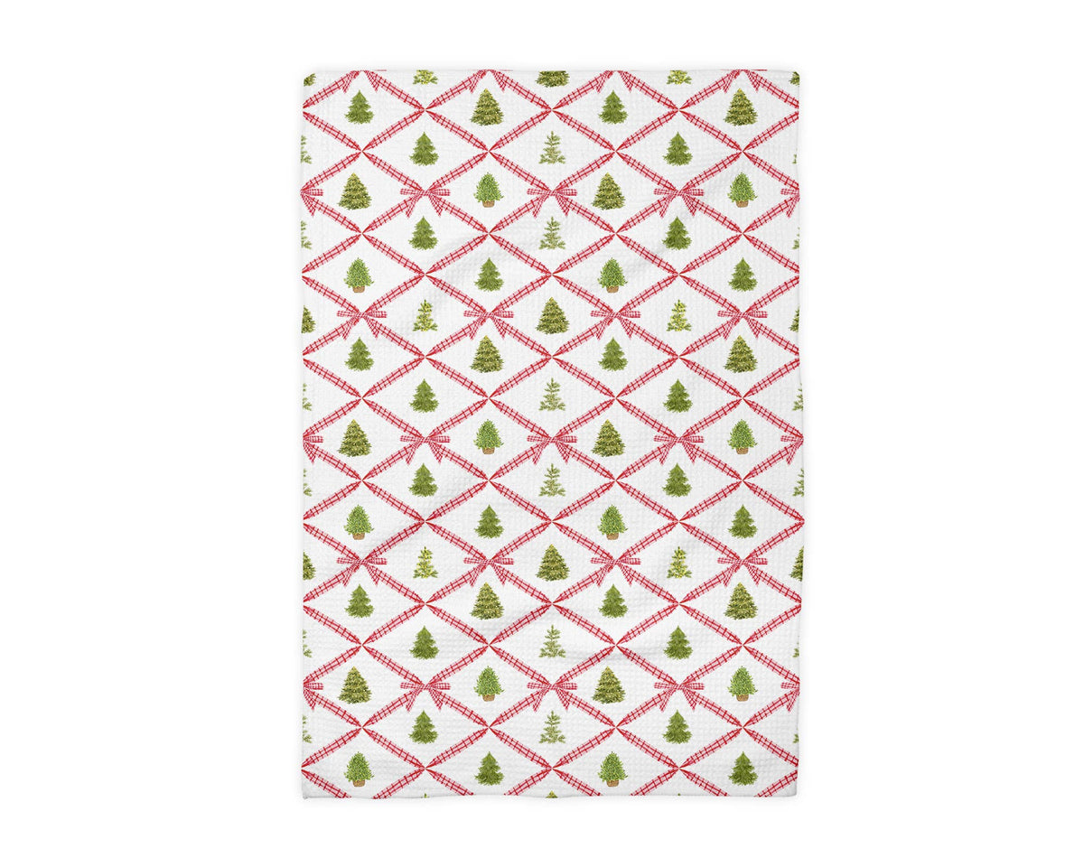 Christmas Towel Tree Plaid Bow Holiday Home Decor 2026