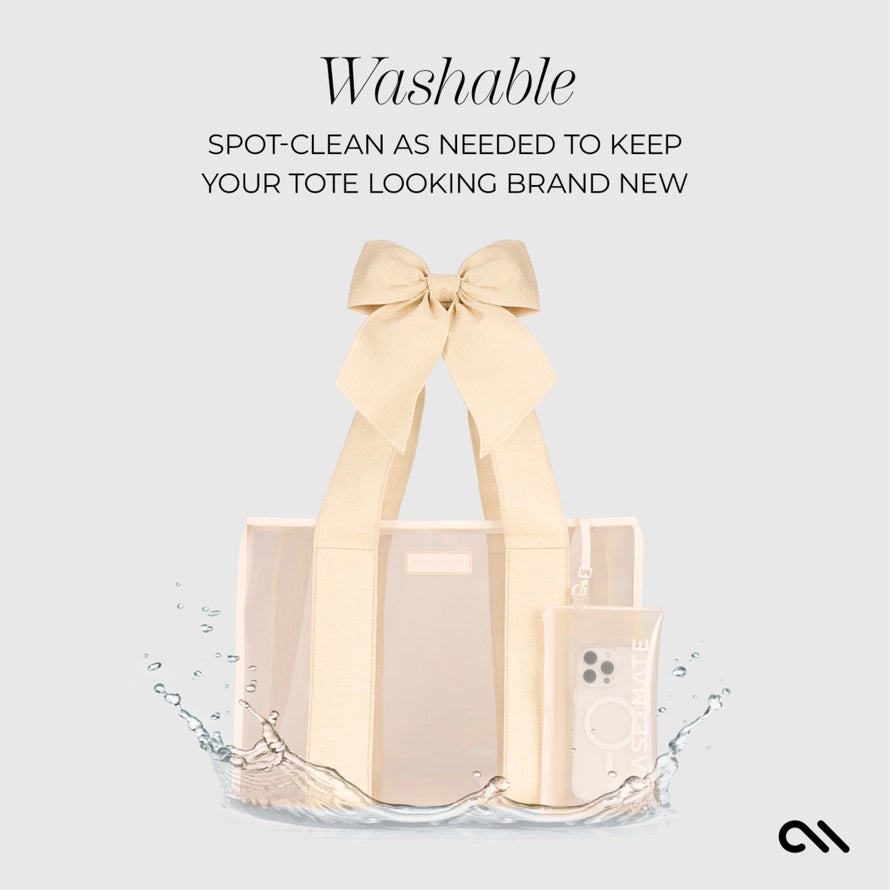 Case-Mate Ecru Raffia Bow Jelly Tote Bag (Classic)