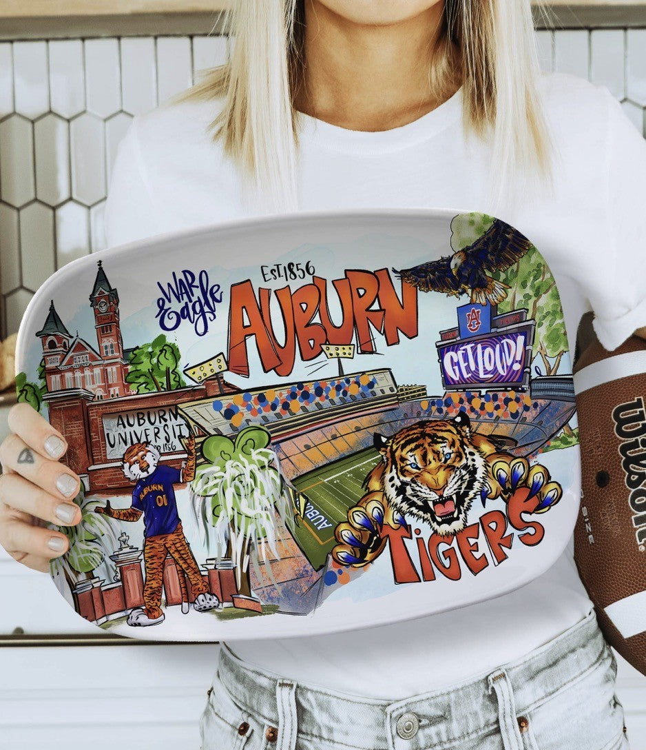 Auburn Football Serving Platter