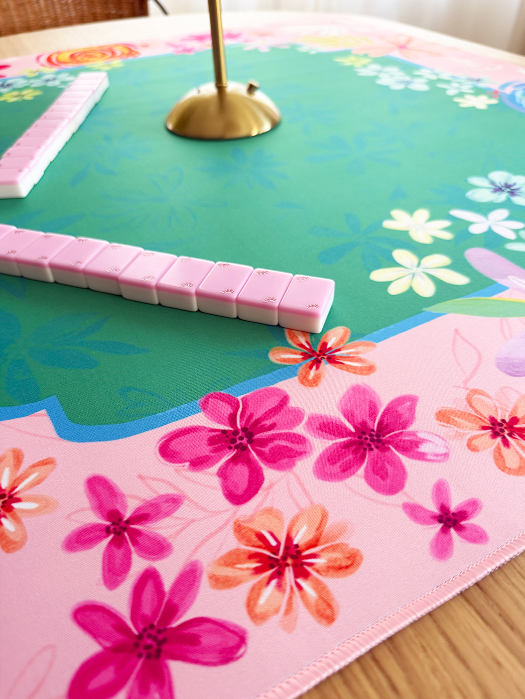 LIMITED EDITION - EttaVee "Happy Fleurs" Double-Sided Mahjong Mat PREORDER