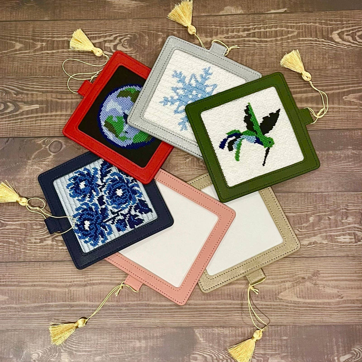 Vegan Leather 4x4 Ornaments