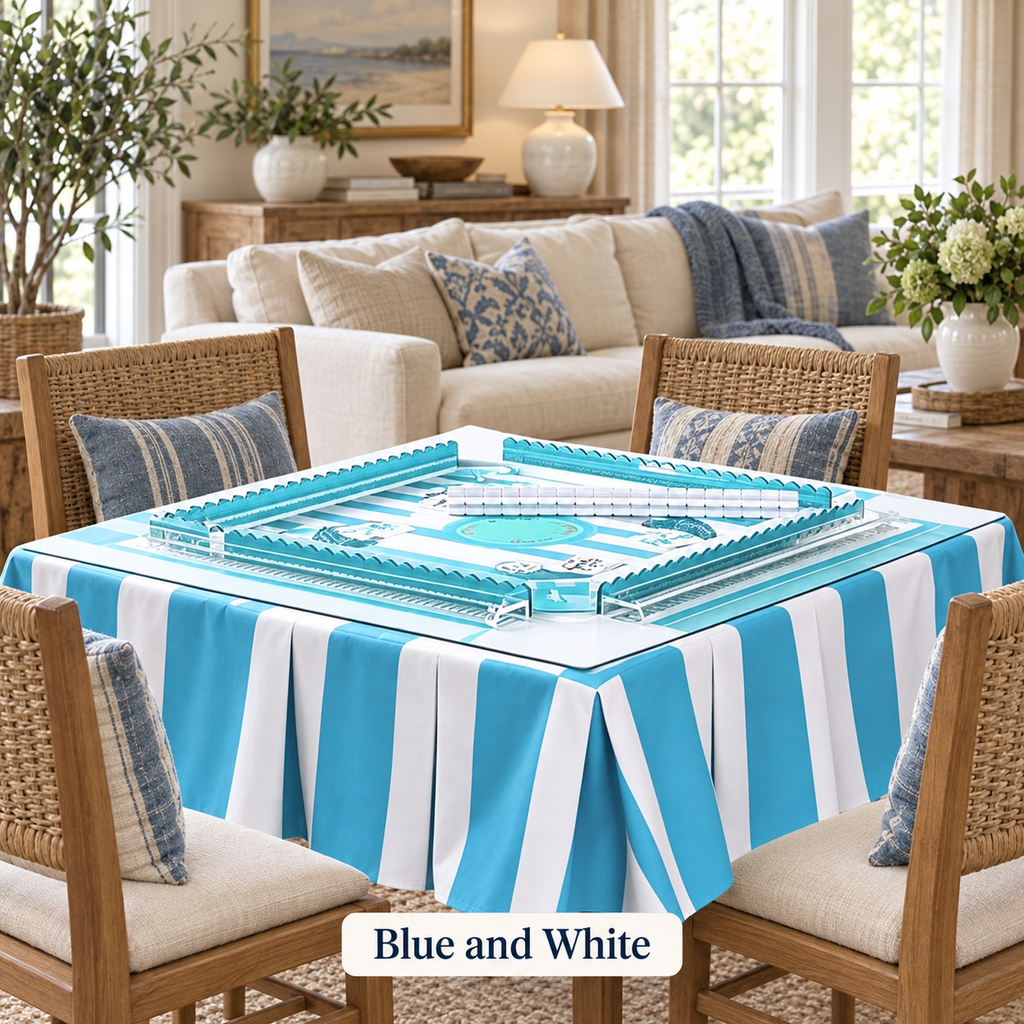 Box Pleated Mahjong Square 55" x 55" Table Skirts (Tablecloth)