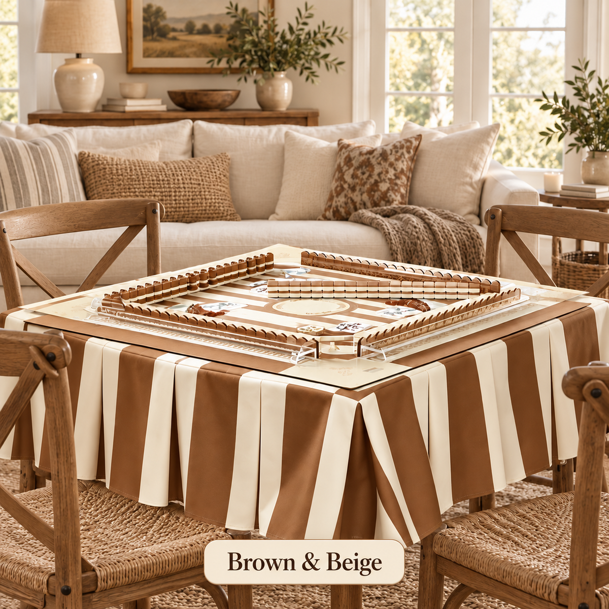 Box Pleated Mahjong Square 55" x 55" Table Skirts (Tablecloth)