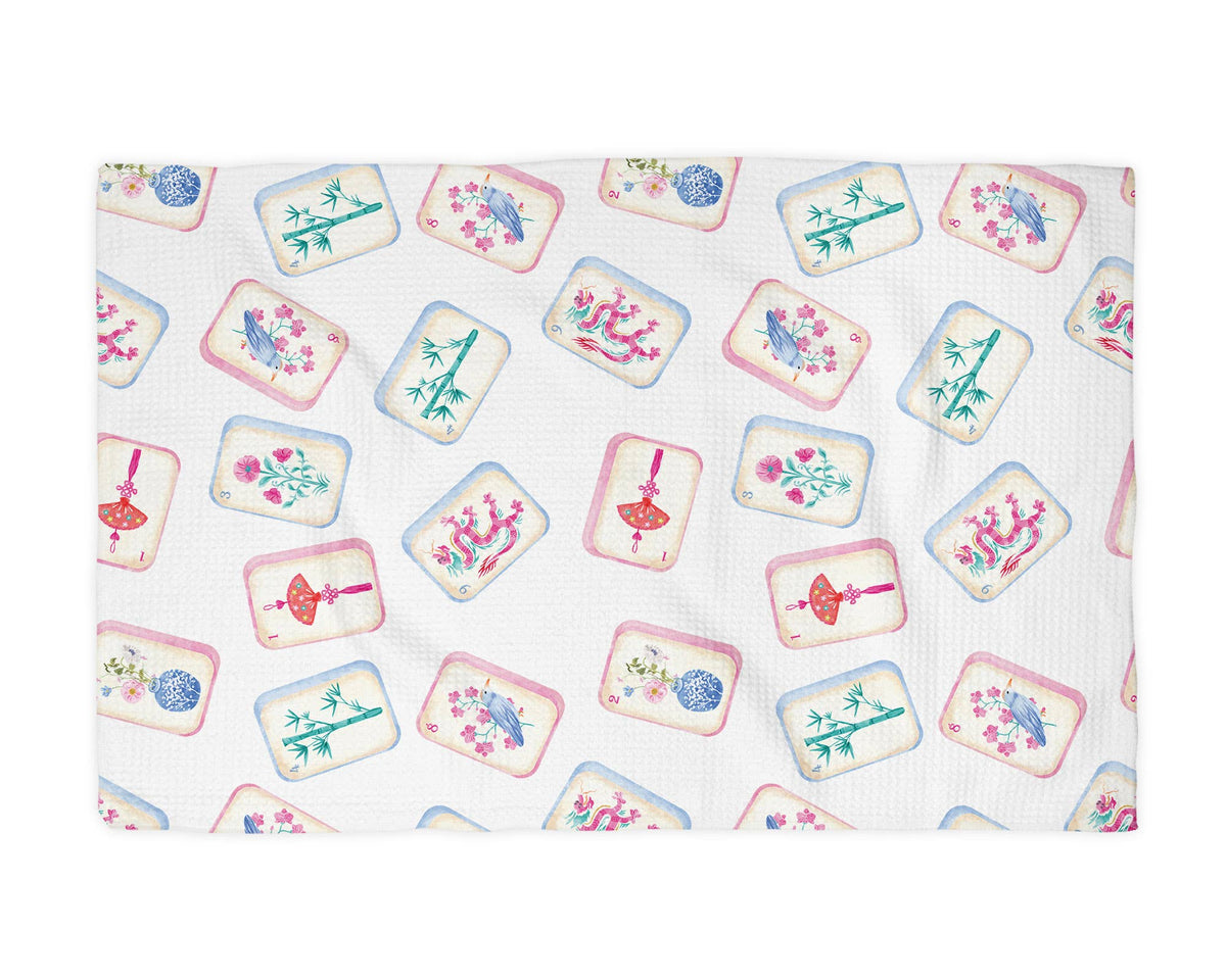 Mahjong Kitchen Towel Mah jongg Tile Game Decor Hostess Gift