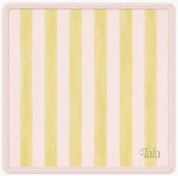 Tala - Cabana Mahjong Mat - Chartreuse & Petal Pink