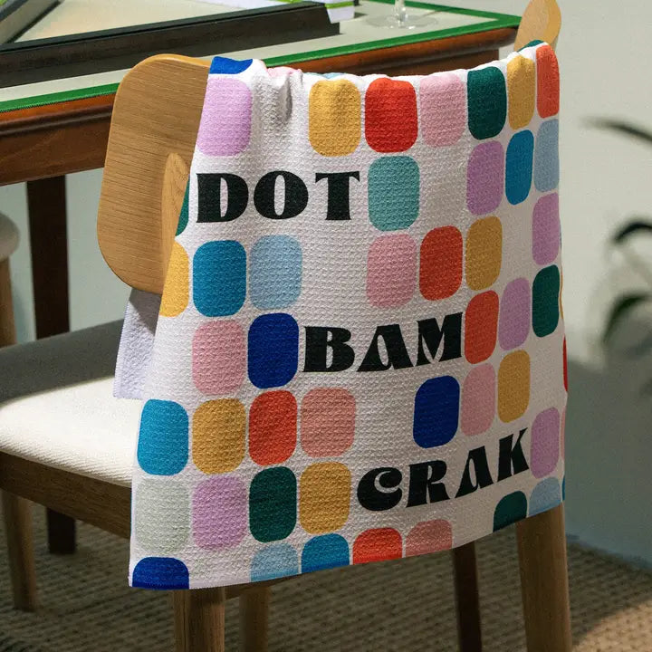 Geometry Tile Talk Tea Towel - Mahjong