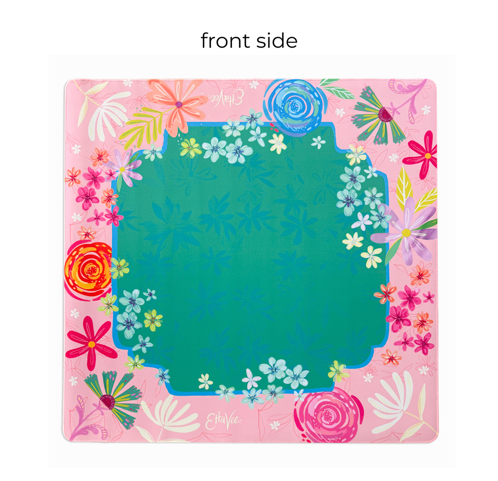 LIMITED EDITION - EttaVee "Happy Fleurs" Double-Sided Mahjong Mat PREORDER