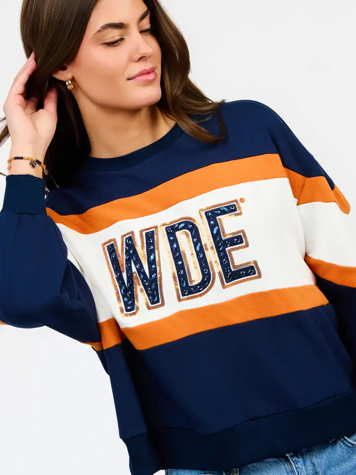 Mary Square Millie Sweatshirt | Auburn Stripe