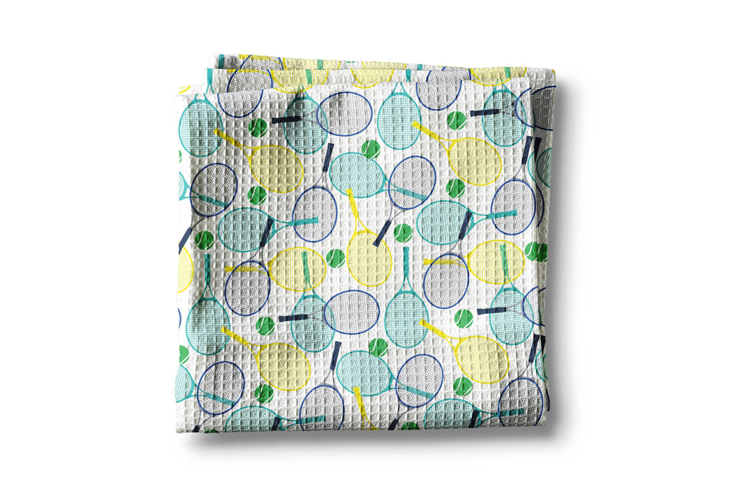 Tennis Racket Fitness Preppy Kitchen Towel Waffle Gift Team