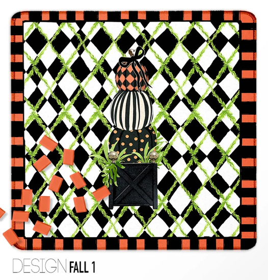 Festive Fall Pumpkin 31.5" with mat bag, Mahjong Mats Premium 3mm Neoprene