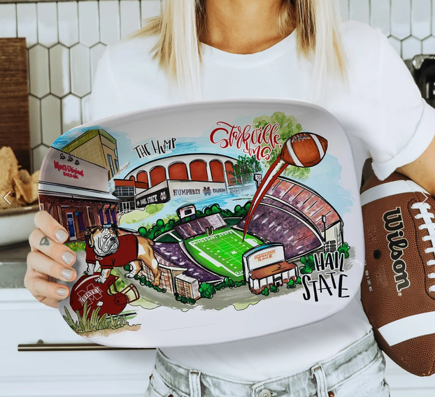 Miss State Football Serving Platter