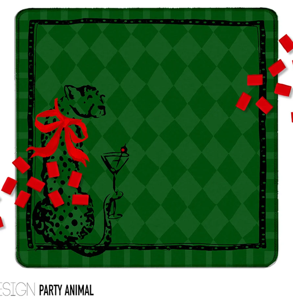 Holiday Party Animal 31.5" Mahjong Mat with mat bag Premium 3mm Neoprene