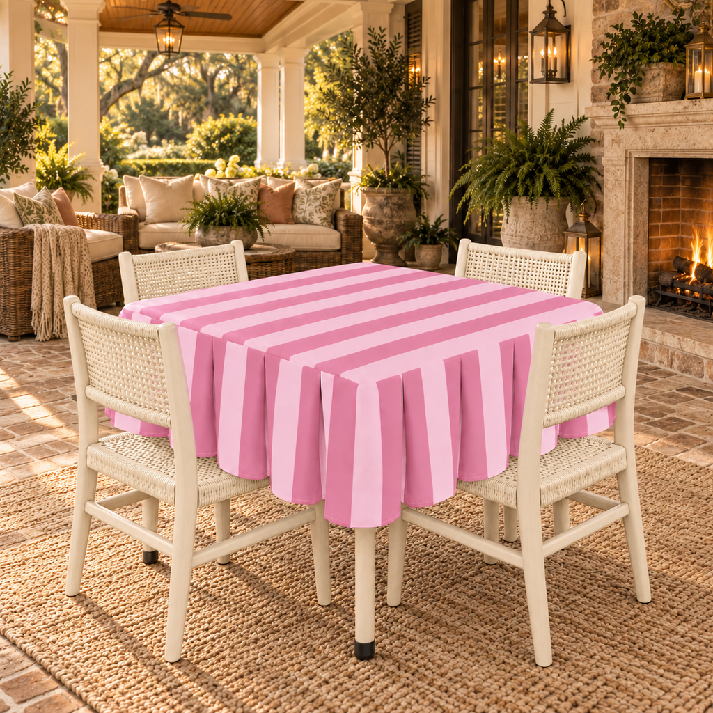 Box Pleated Mahjong Square 55" x 55" Table Skirts (Tablecloth) 7 Colors