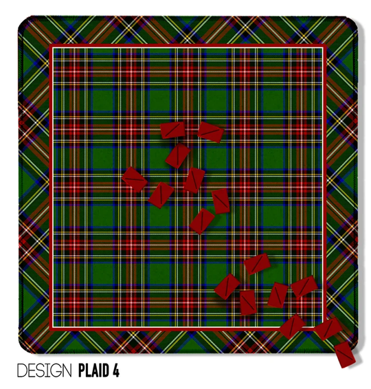 Christmas Winter Plaid 31.5" Mahjong Mat with mat bag Premium 3mm Neoprene