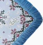 Tala - Sweater Weather - Holiday Mahjong Mat with Winter Blue Fringe