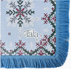Tala - Sweater Weather - Holiday Mahjong Mat with Winter Blue Fringe